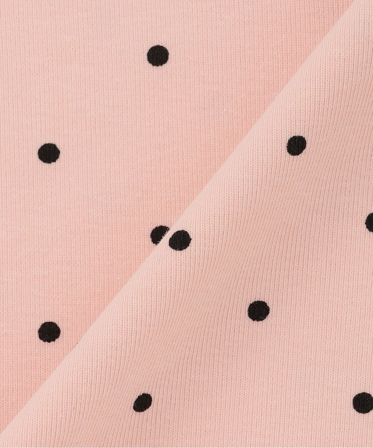 Front Ribbon Polka Dot Short Sleeve T-Shirt,Pink, large image number 12