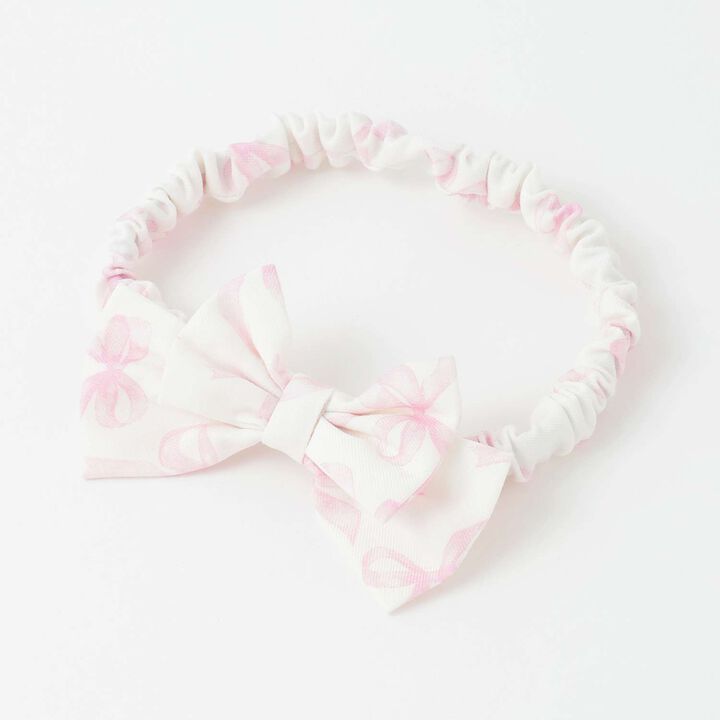 Ribbon Pattern Apron & Headband Set [Box Included],Pink, medium image number 7