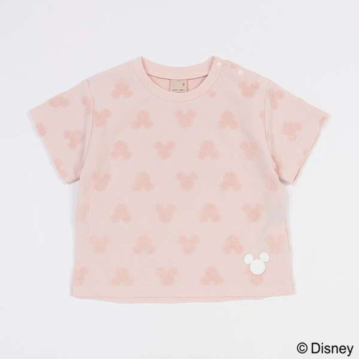 [Disney] Pile Jacquard Pattern T-Shirt,Light pink, medium image number 14