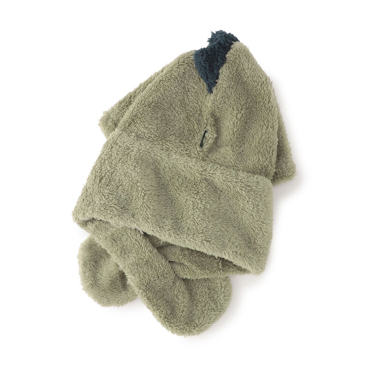 Mendako/Dinosaur Hooded Scarf,Khaki, medium image number 1