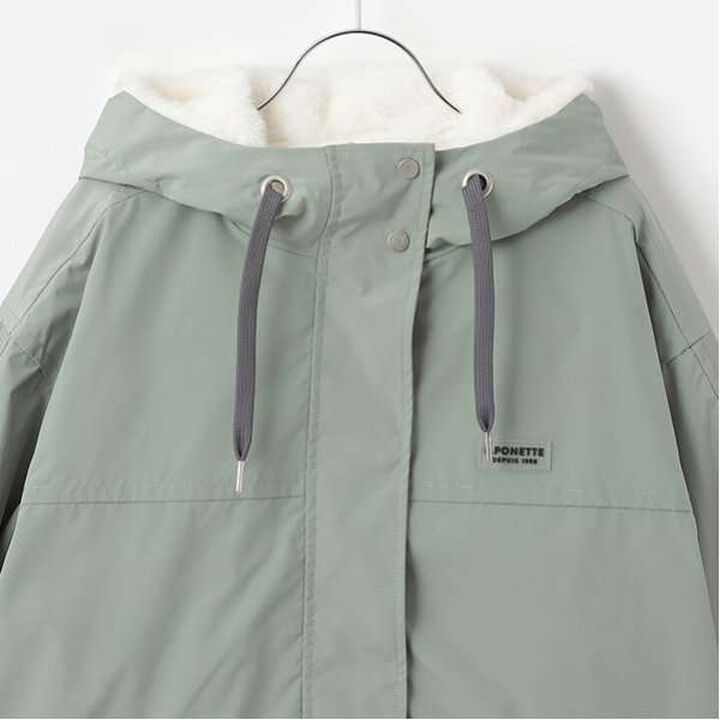 Water-Repellent Faux Fur Liner 3-Way Jacket,Light beige, medium image number 16