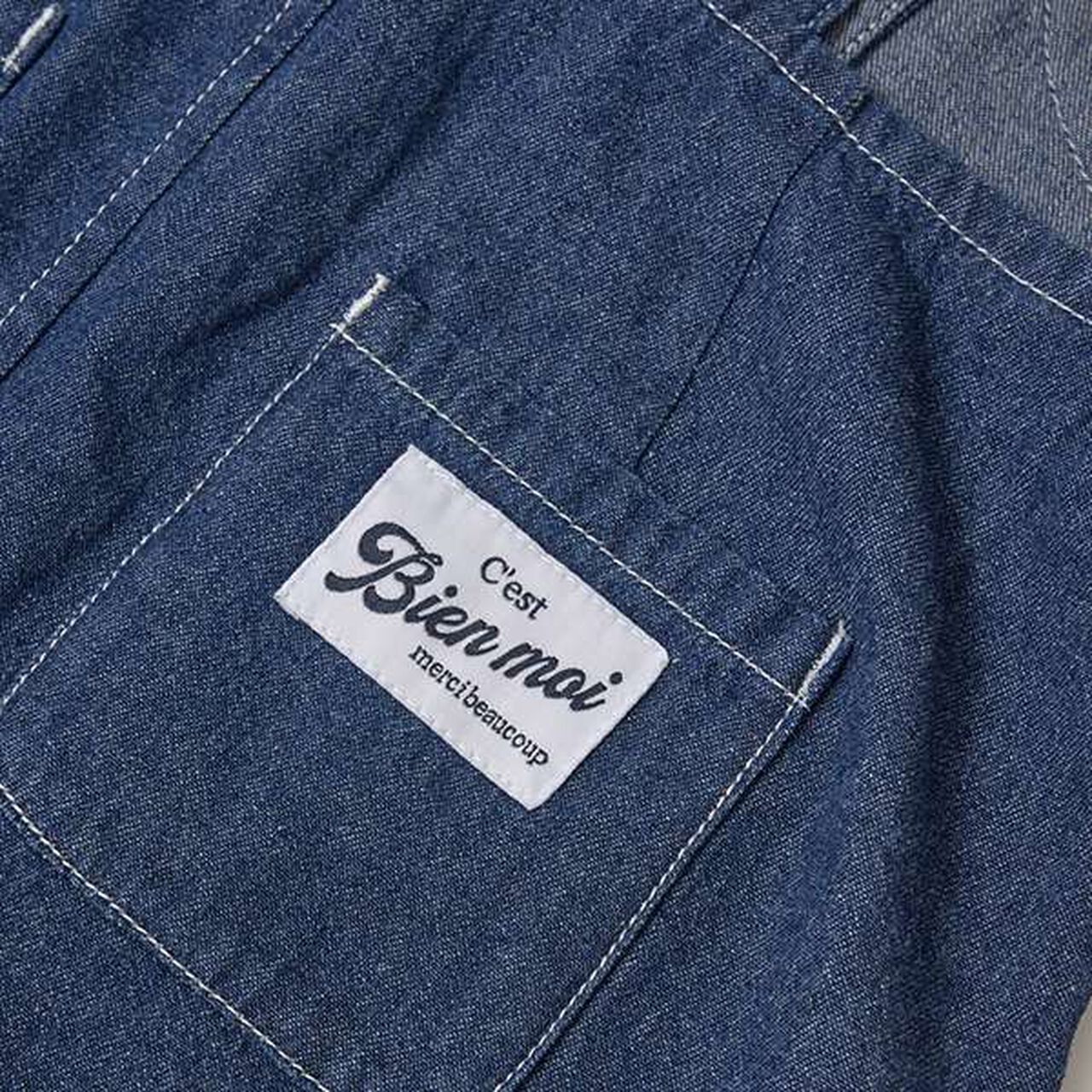 Soft Denim Heart Embroidery Jumper Skirt,Blue, large image number 13