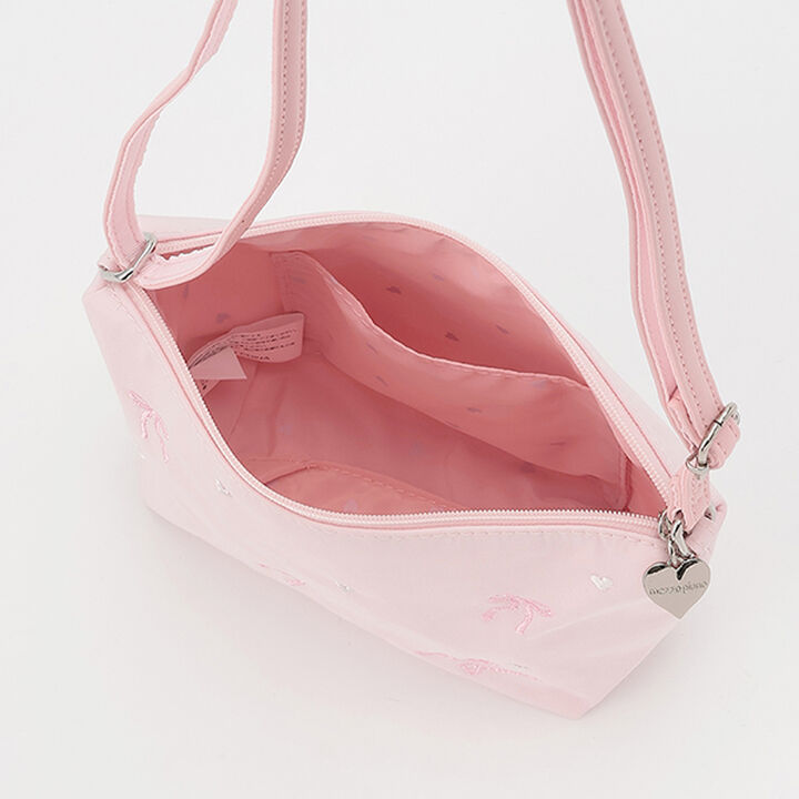 Ribbon Embroidery Small Shoulder Bag,Light pink, medium image number 5