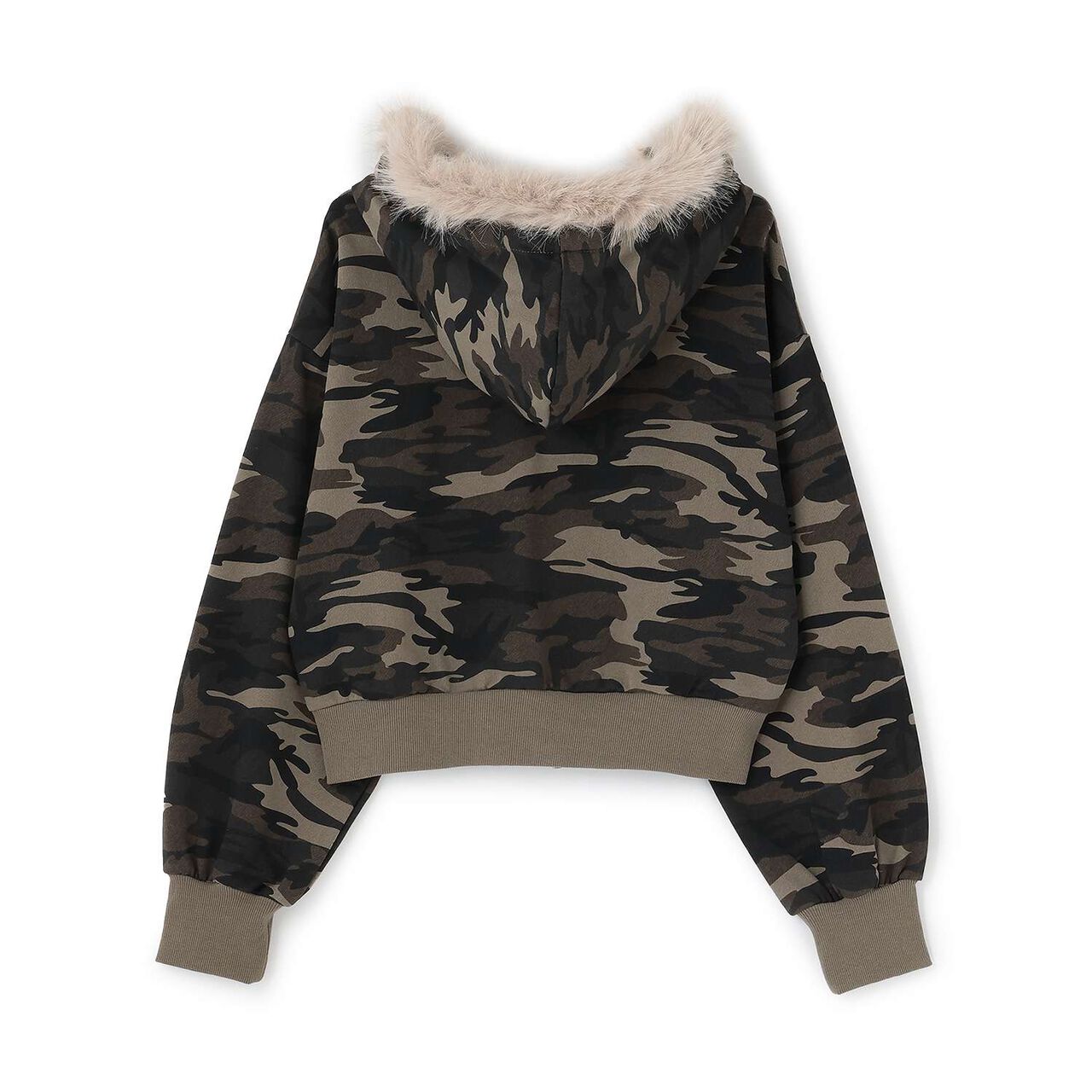 [LTXC] Fur-Trimmed Zip Hoodie,Khaki, large image number 15