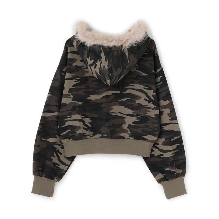 [LTXC] Fur-Trimmed Zip Hoodie,Khaki, medium image number 15