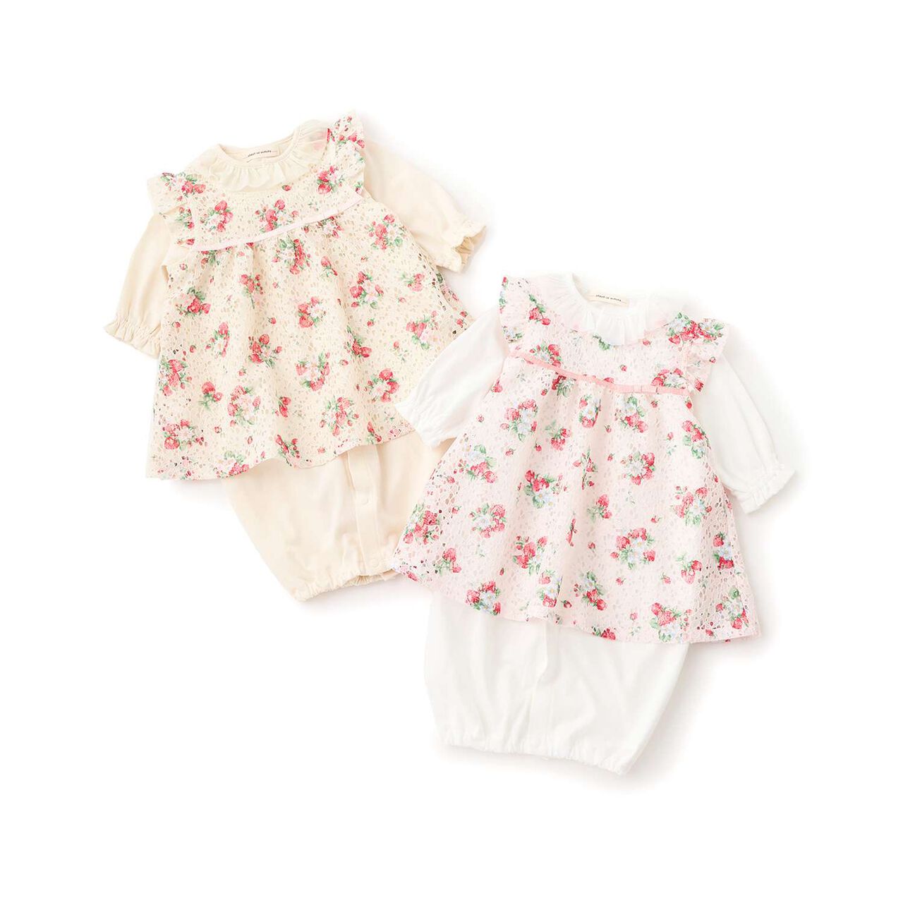 Wild Strawberry Lace Apron 2 WAY All-in-One [Organic] [Made in Japan],Pearl white, large image number 10
