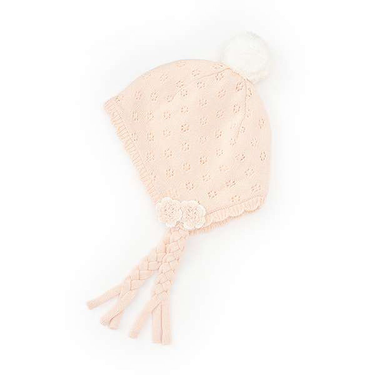 KP See-Through Pattern Knit Boa-Lined Hat (Free),Light pink, large image number 0