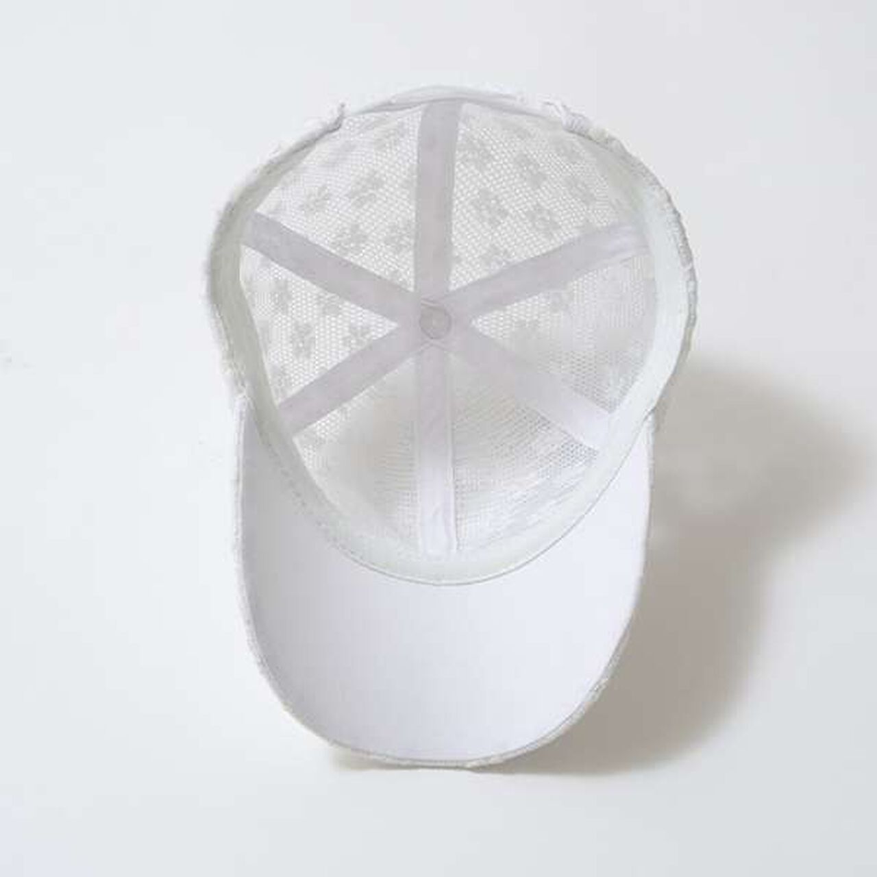 Sheer Floral Pattern Cap,Black, large image number 2