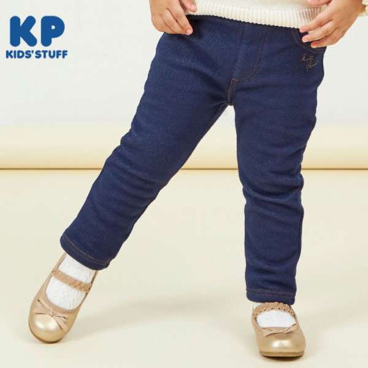 KP Denim Knit Shaggy Lined Pants [80-90],Black, large image number 14
