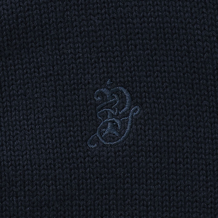 Cotton Knit V-Neck Cardigan,Navy, medium image number 3