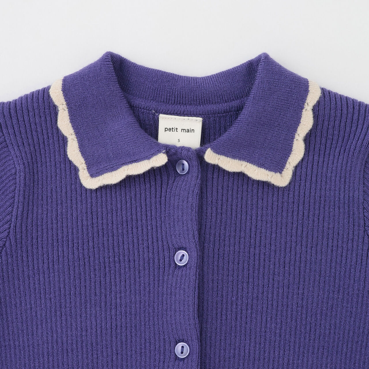 Link Collar Knit Cardigan,Top gray, large image number 9