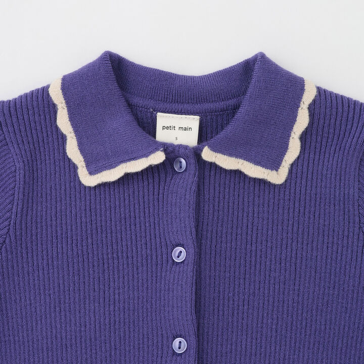 Link Collar Knit Cardigan,Top gray, medium image number 9