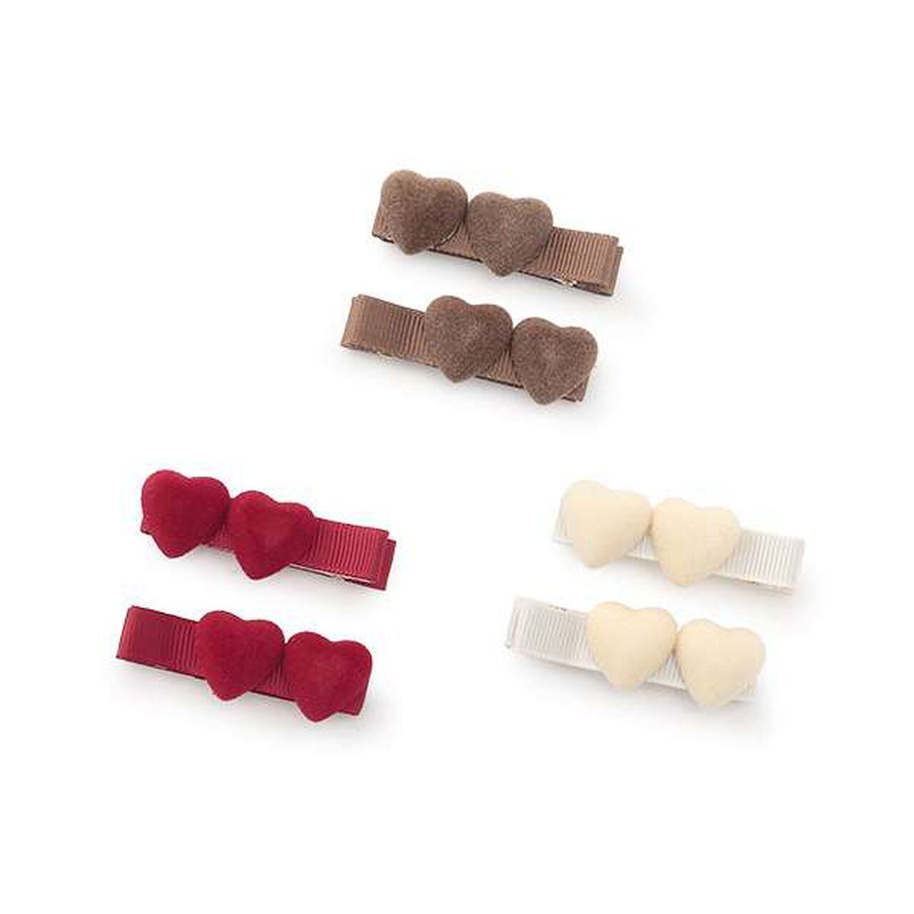 Heart Hair Clips 2P,Mocha tea, large image number 4