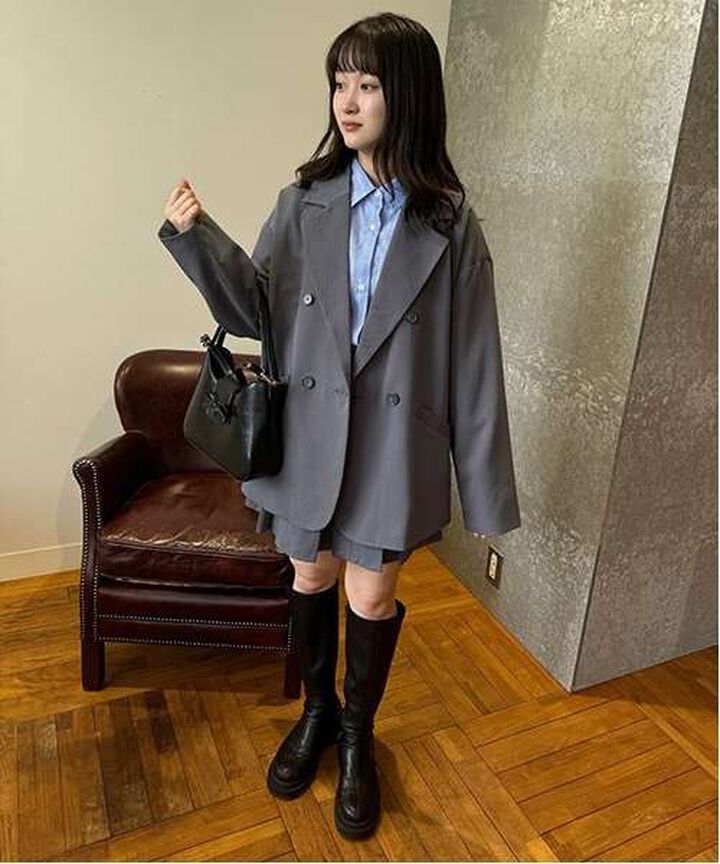 Ribbon Pleated Skirt,Gray, medium image number 5