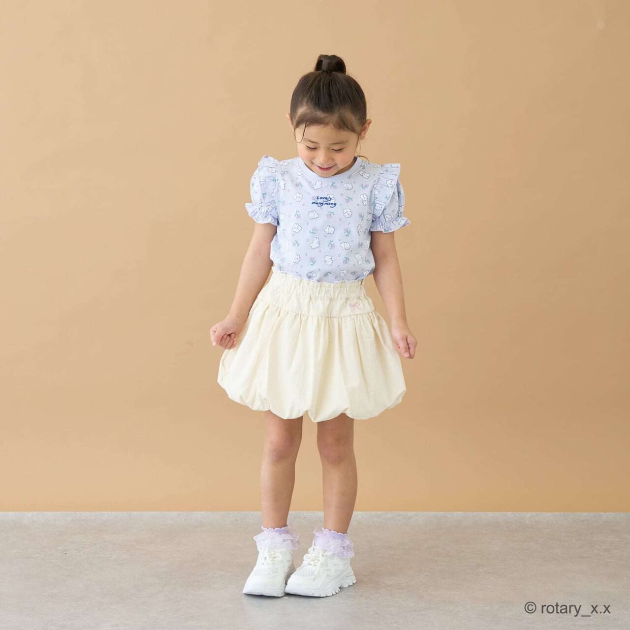 100% Cotton Lovely Monmon Quick-Dry UV Puff Sleeve All-Over Print T-Shirt,Yellow green, large image number 21