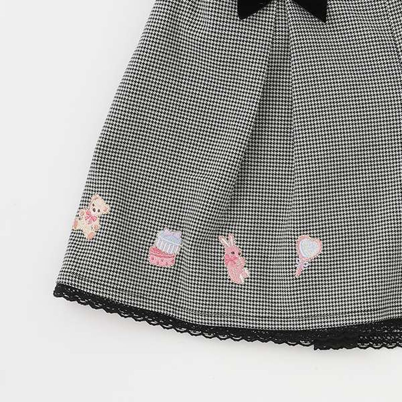 Bear Embroidery Culotte Skirt,Pink, large image number 12