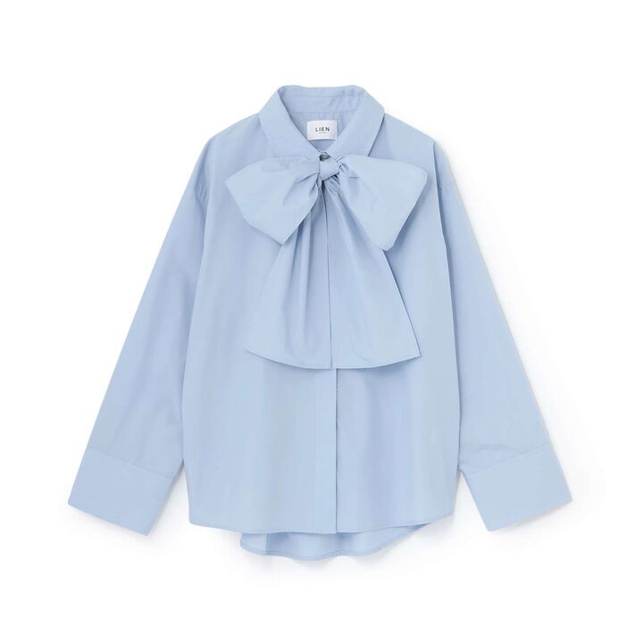 [Formal] Blouse with Tie,Blue, medium image number 8