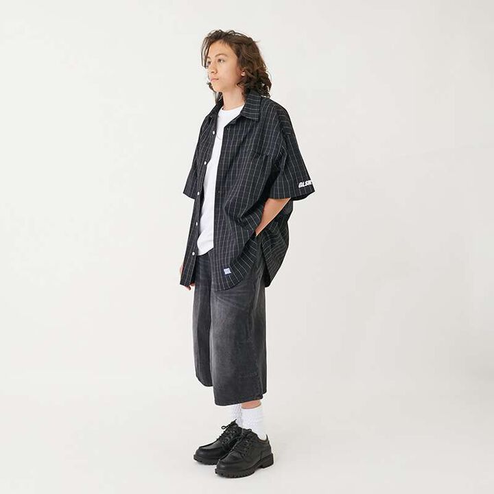 [FORGETNEVER] Check Short-Sleeve Shirt_GLSW,Black, medium image number 16