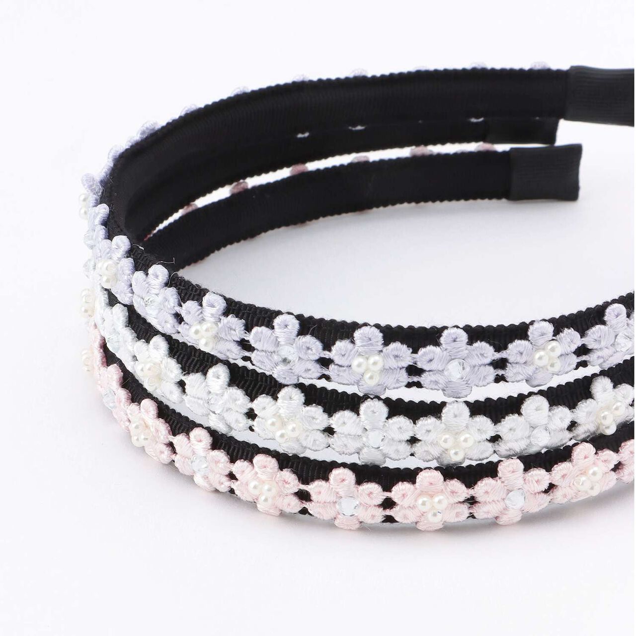 Flower Lace Headband,Off white, large image number 1