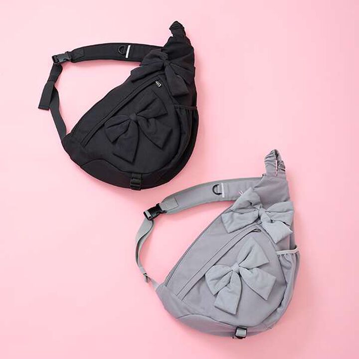 [Water-Repellent] Ribbon One-Shoulder Sling Bag,Black, medium image number 13