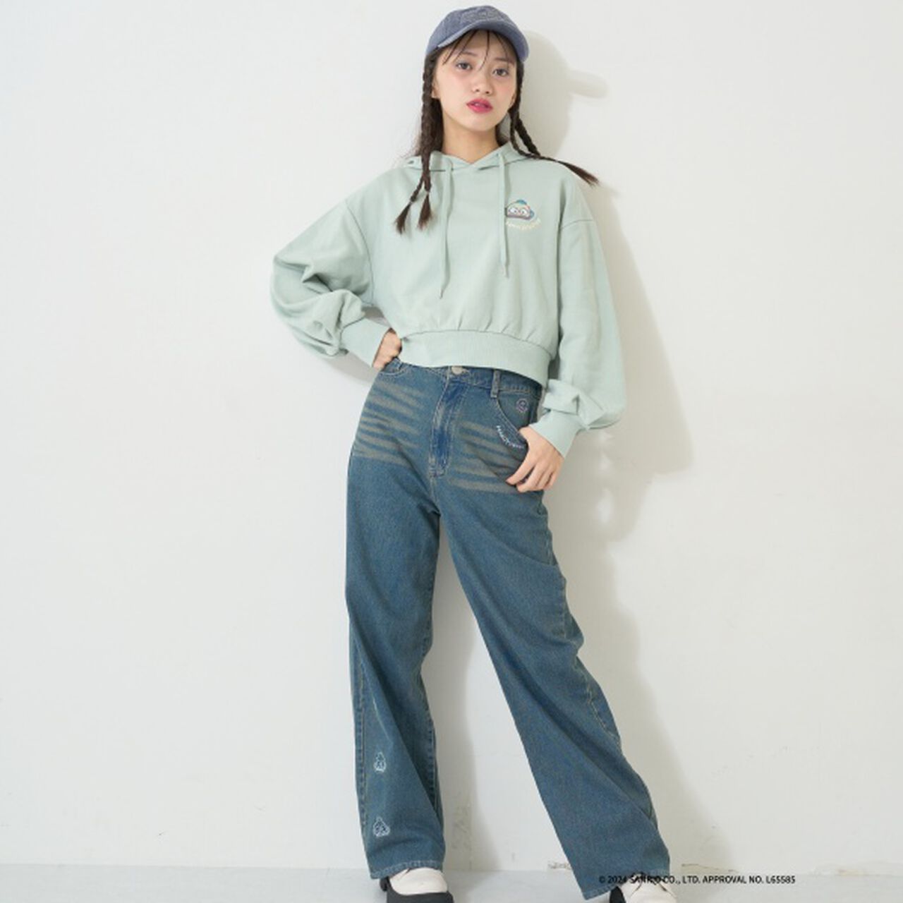 [Sanrio Characters] Embroidered Denim Pants,Emerald green, large image number 30