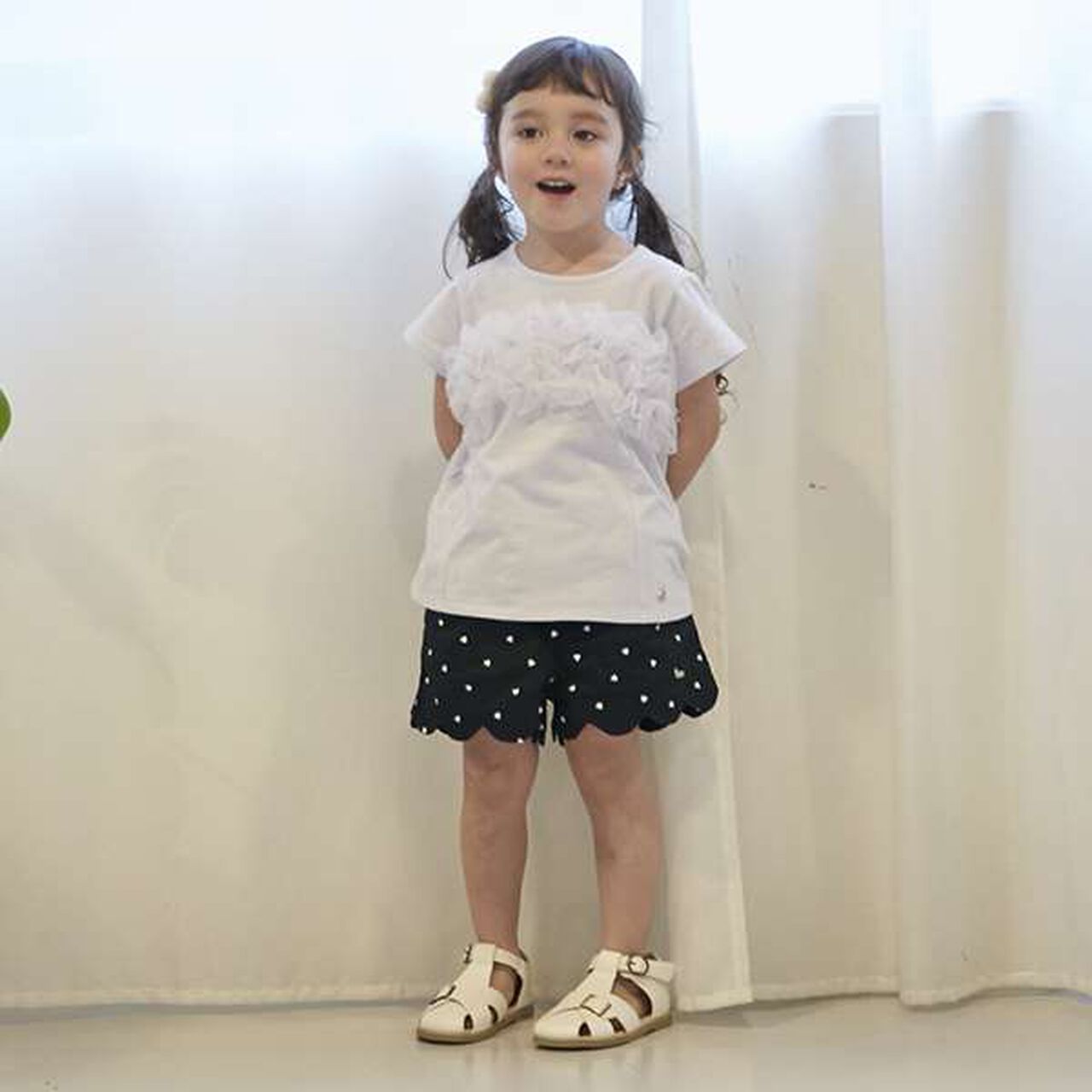 [Link] Scalloped Short Pants (Kids),Navy, large image number 15