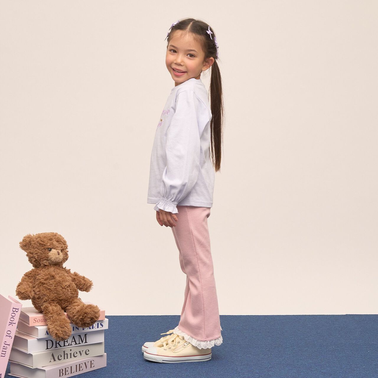 [Quick-Dry UV Non-Crumbling] Muteki T Logo Embroidery Shirred Sleeve Top,Yellow green, large image number 24