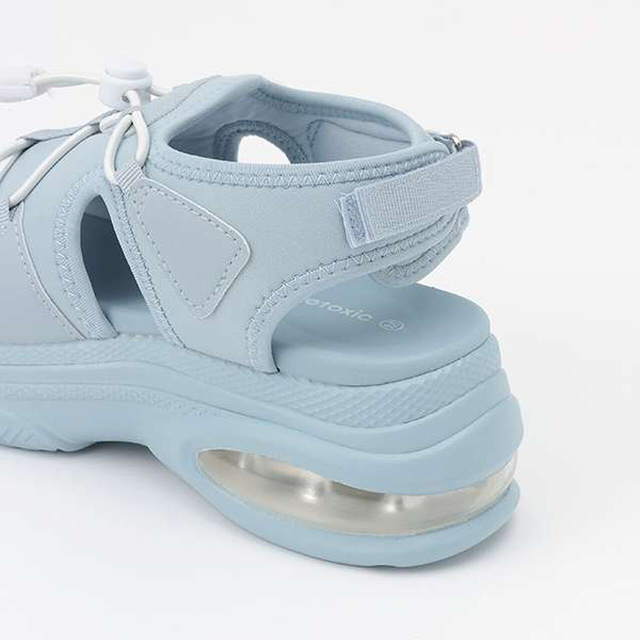 Drawstring Platform Sandals,Sax blue, large image number 8