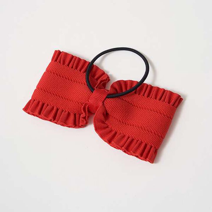 Frill Ribbon Hair Tie,Red, medium image number 8