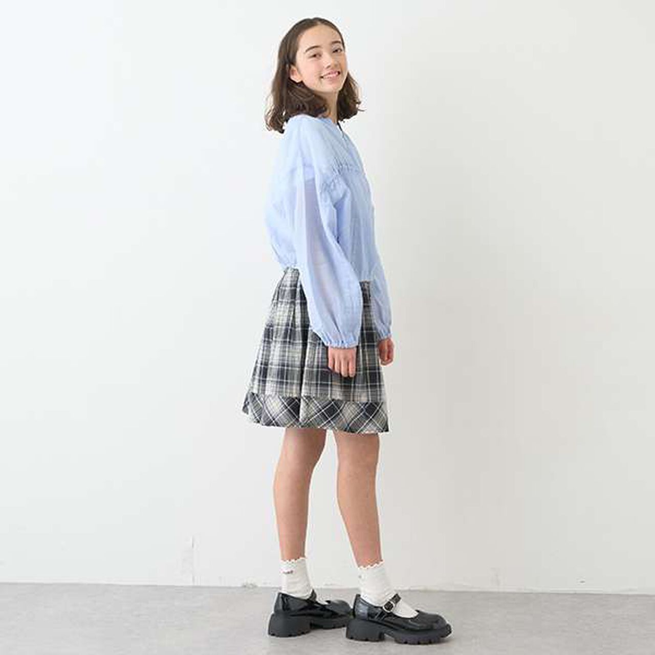 Ribbon Tulle Skirt,Black, large image number 16