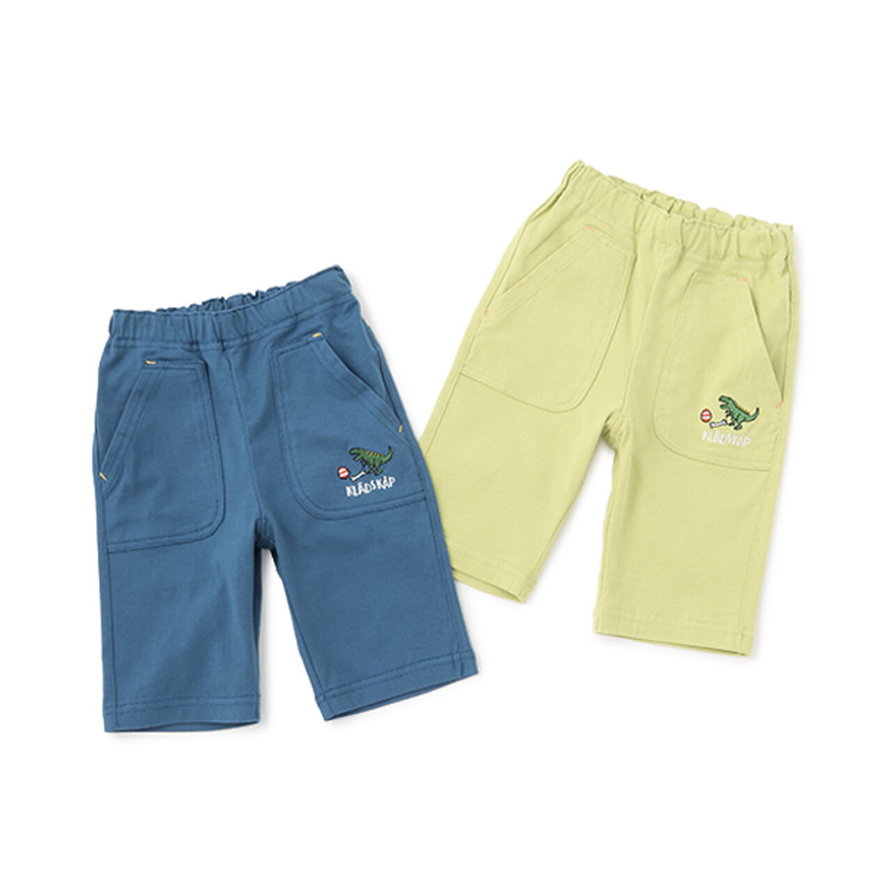 Dinosaur One-Point 6-Length Cut and Sew Pants,Yellow green, large image number 8