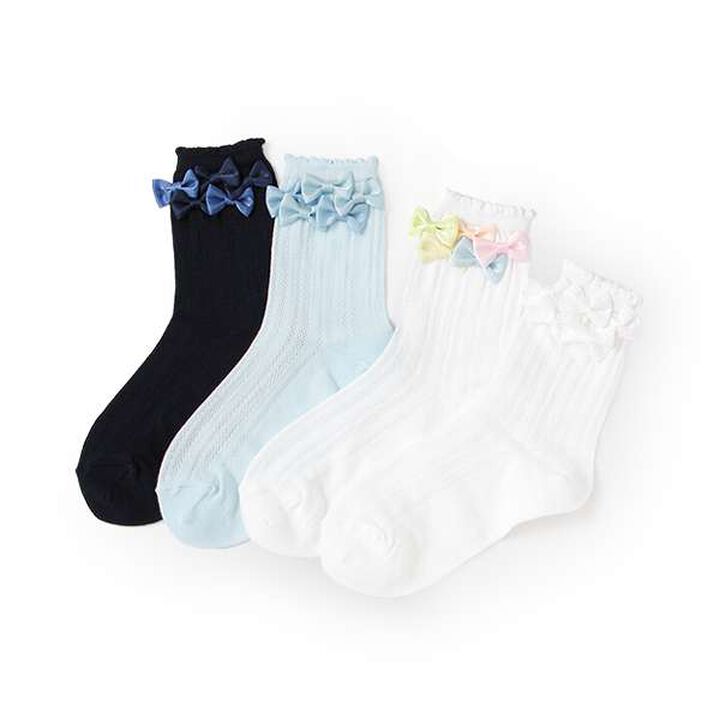 Ribbon Full Crew Socks,Sax blue, medium image number 4