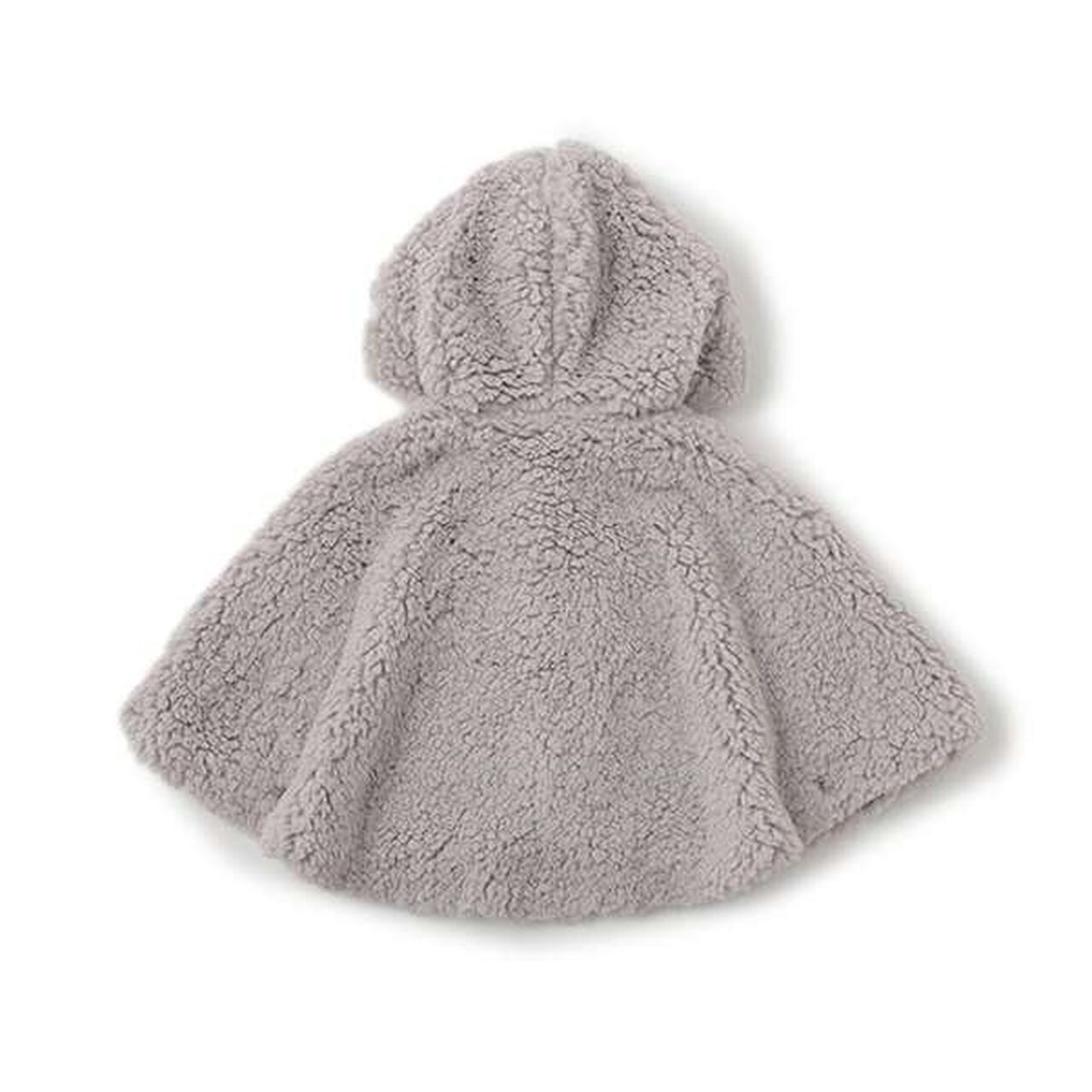 Fluffy Hooded Cape,Pearl white, large image number 1