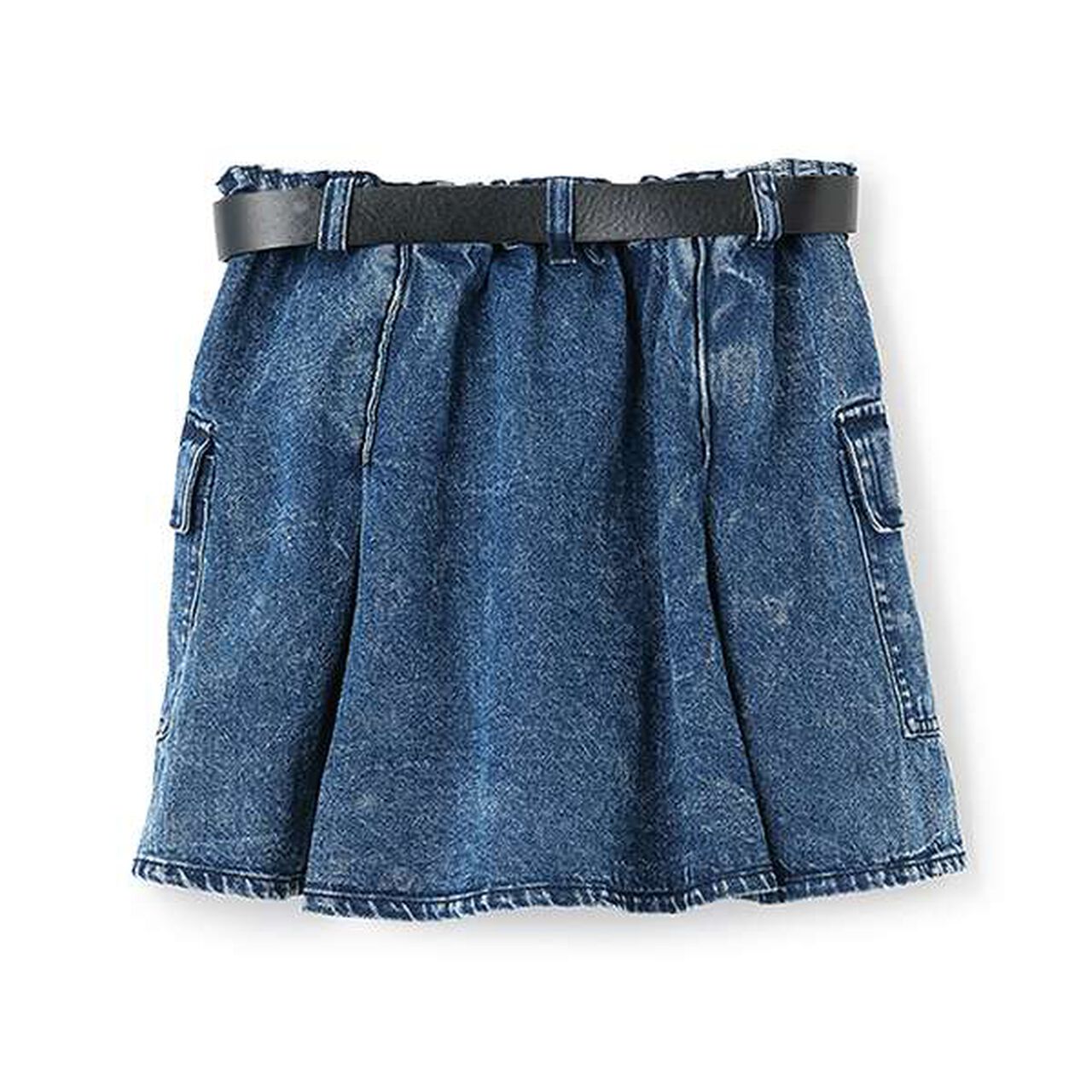 Belted Cargo Skirt,Navy, large image number 1