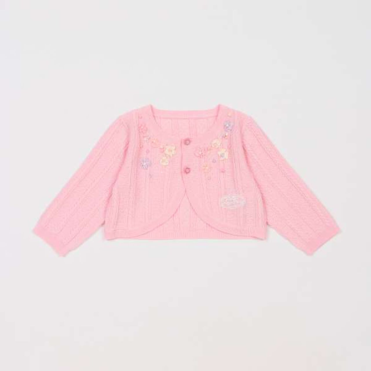 Ribbon Embroidery Knit Bolero,Off white, large image number 7