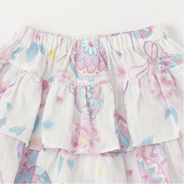 Temari Flower Pattern Yukata Dress,Off white, medium image number 14