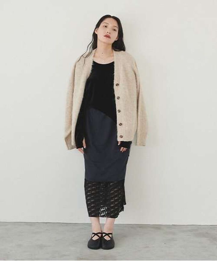 Reversible Lace Skirt,Charcoal gray, medium image number 9