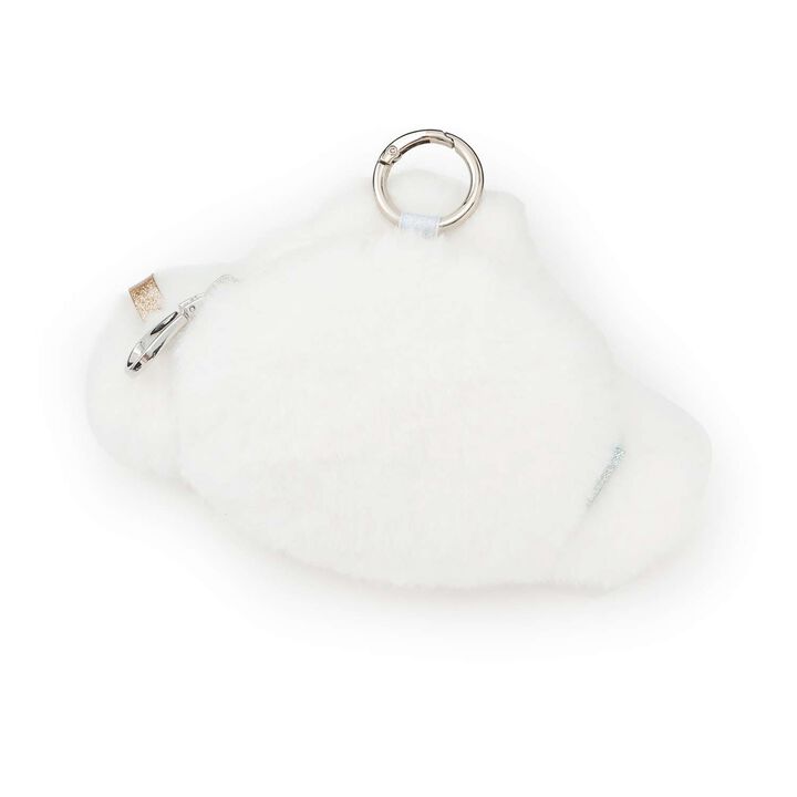 White Lucky Fluffy Sparkle Pouch,Orange, medium image number 1