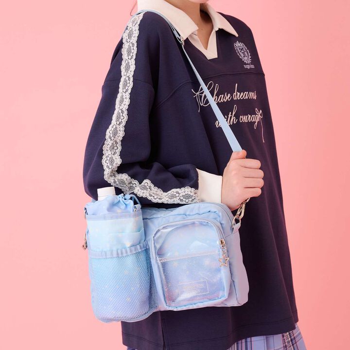 Zodiac & Musical Note Pattern Shoulder Bag with Bottle Holder♪,, medium