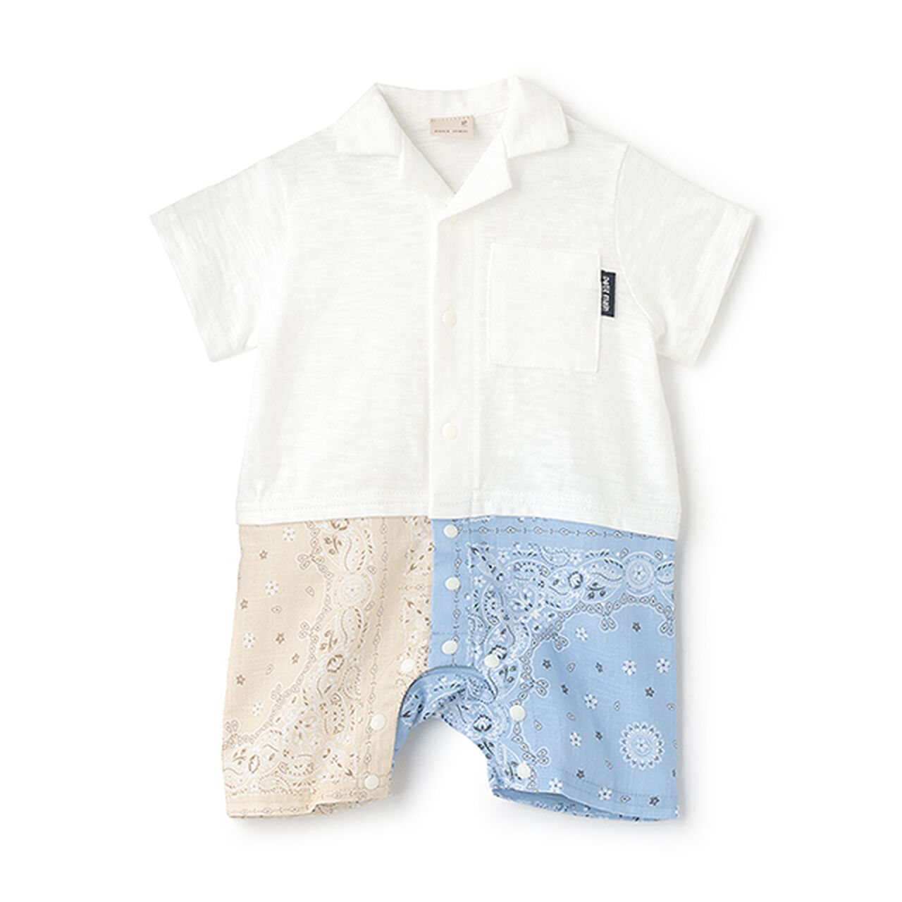 [Link] Assorted Pattern Pants Coverall,Ivory, large image number 0