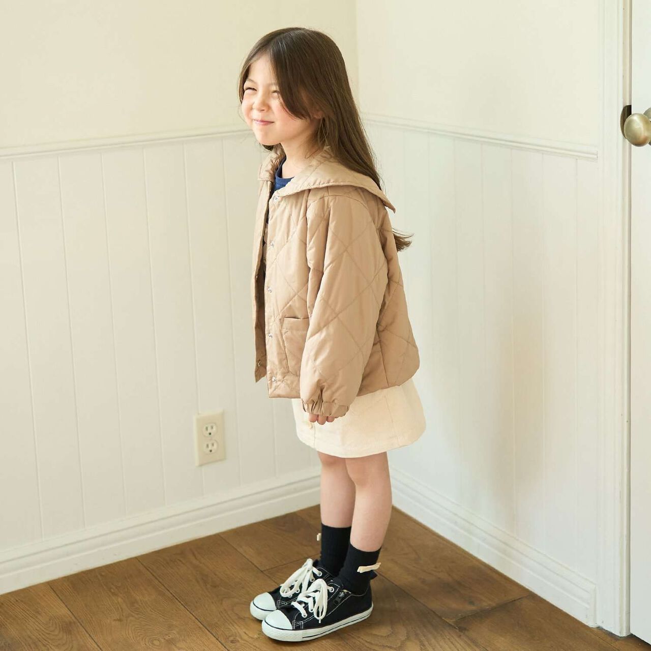 Quilted Bomber Jacket with Removable Sailor Collar,Charcoal gray, large image number 30