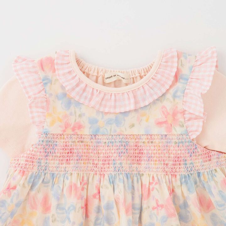 Milky Blossom Bodysuit Set,Blue, medium image number 3