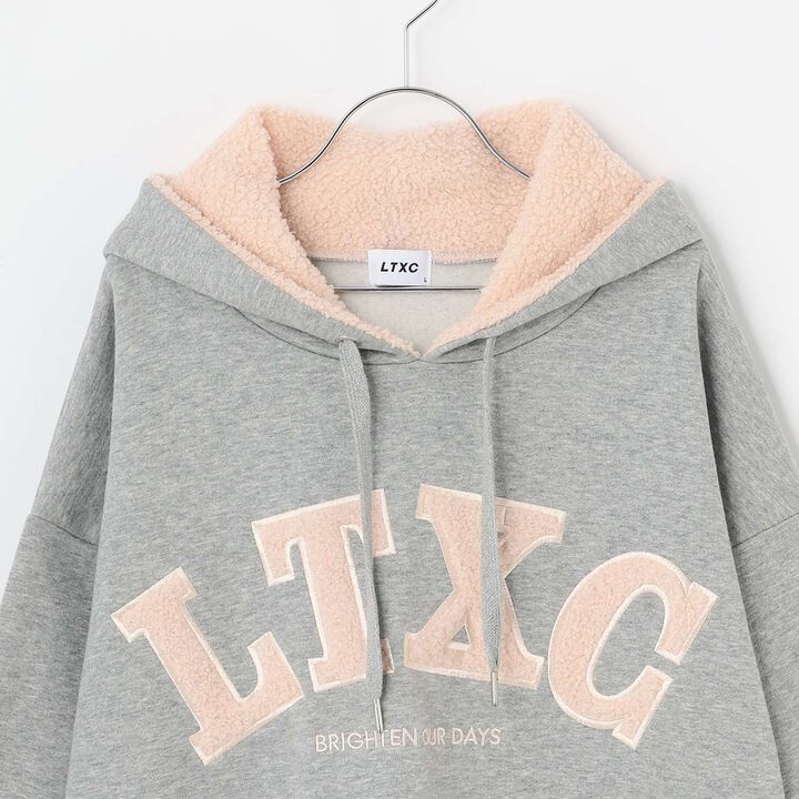 [LTXC] 100% Cotton Wool Lined Boa Logo Hoodie,Black, medium image number 11