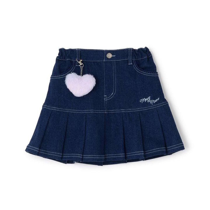 [Restock] Faux Fur Charm Pleated Skirt-Pants,Navy, medium image number 0