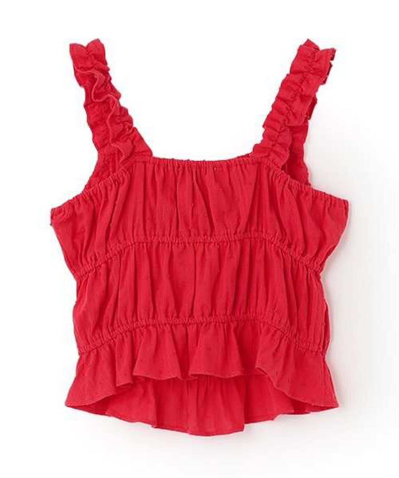 Cotton Gathered Ribbon Bustier [Korean Fashion],Off white, large image number 4