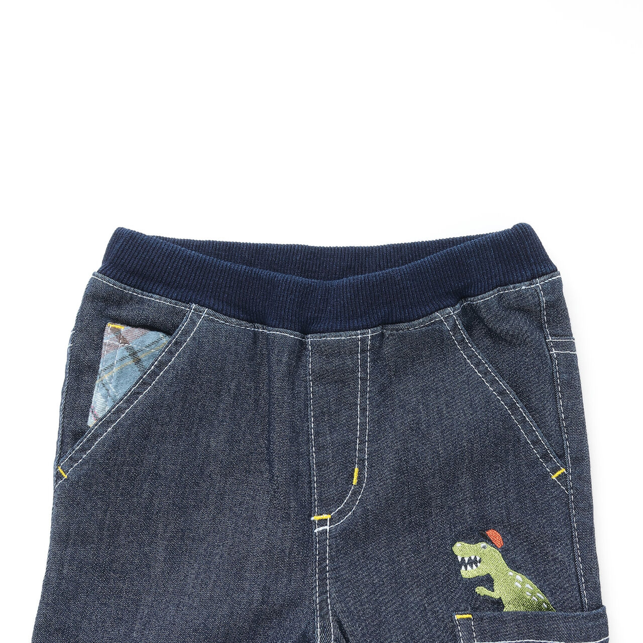 Dinosaur Long-Length Straight Pants,Navy, large image number 2