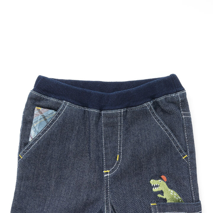 Dinosaur Long-Length Straight Pants,Navy, medium image number 2