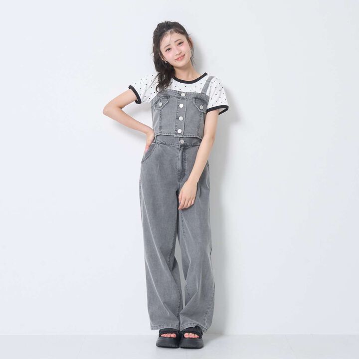 [LTXC / Cool Touch] Denim Pants and Bustier Set,Gray, medium image number 4