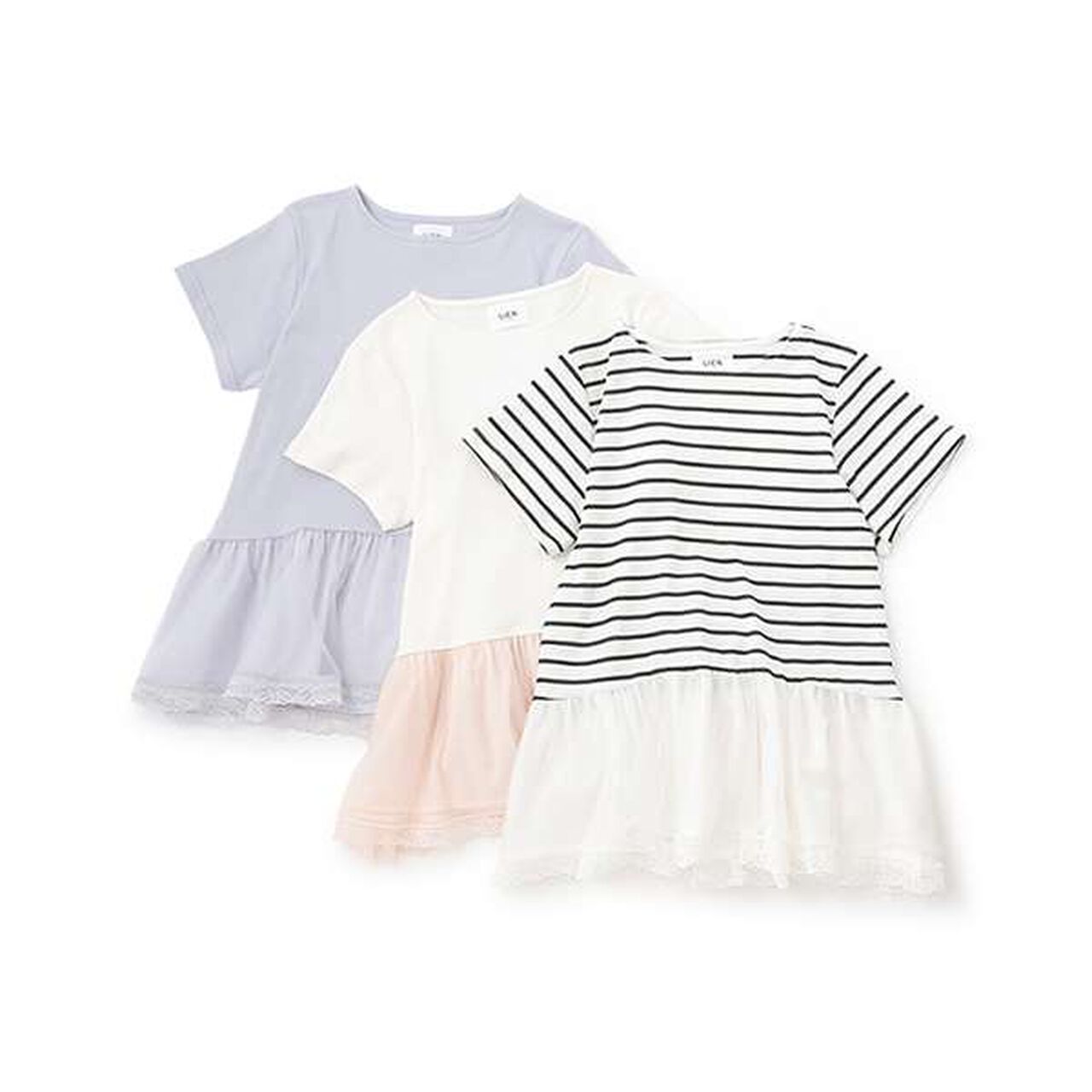 [Link] Sheer Peplum Docking T-Shirt,Off white, large image number 5