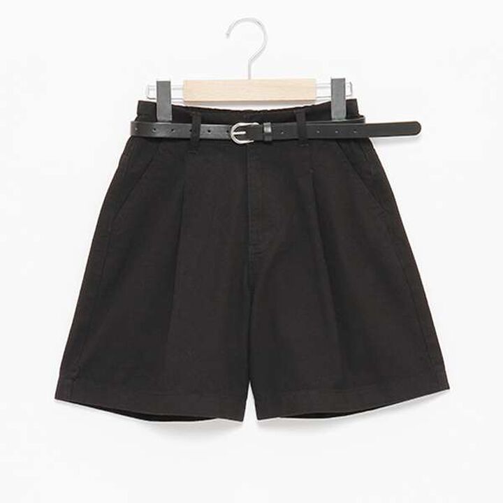 Belted Tuck Half Pants,Beige, medium image number 3